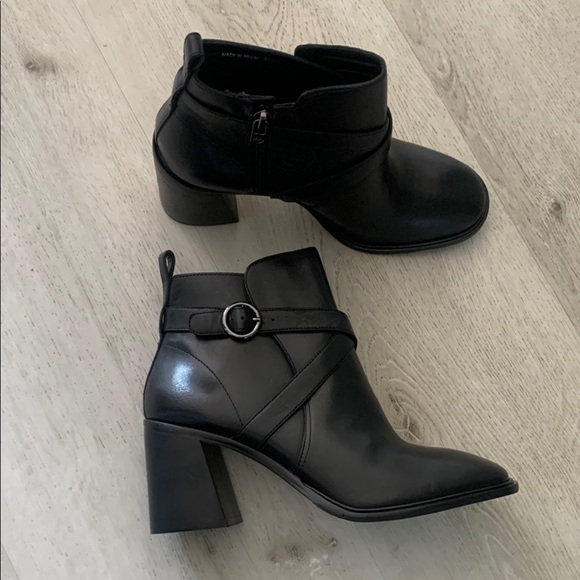 Antonio Melani Charley leather Women's Black Ankle Boots NWOT size 8.5‎ M - Picture 1 of 12